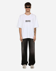 Dolce&Gabbana Cotton jersey T-shirt with DGVIB3 print and logo Black G8RF1TFLSIM