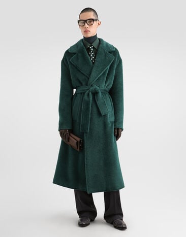 Dolce & Gabbana Single-breasted alpaca coat Dolce & Gabbana Single-breasted alpaca coat Green G054PTHU2BW