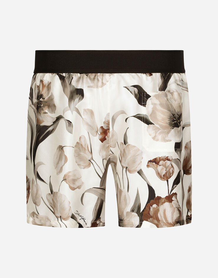Dolce & Gabbana Shorts de seda con estampado de flores Imprima M4F05TIS1UW