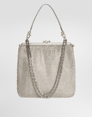 Dolce & Gabbana 숄더, 크로스바디 백 Dina 크리스털 메쉬 소재 스카이블루 BB8009A3T92