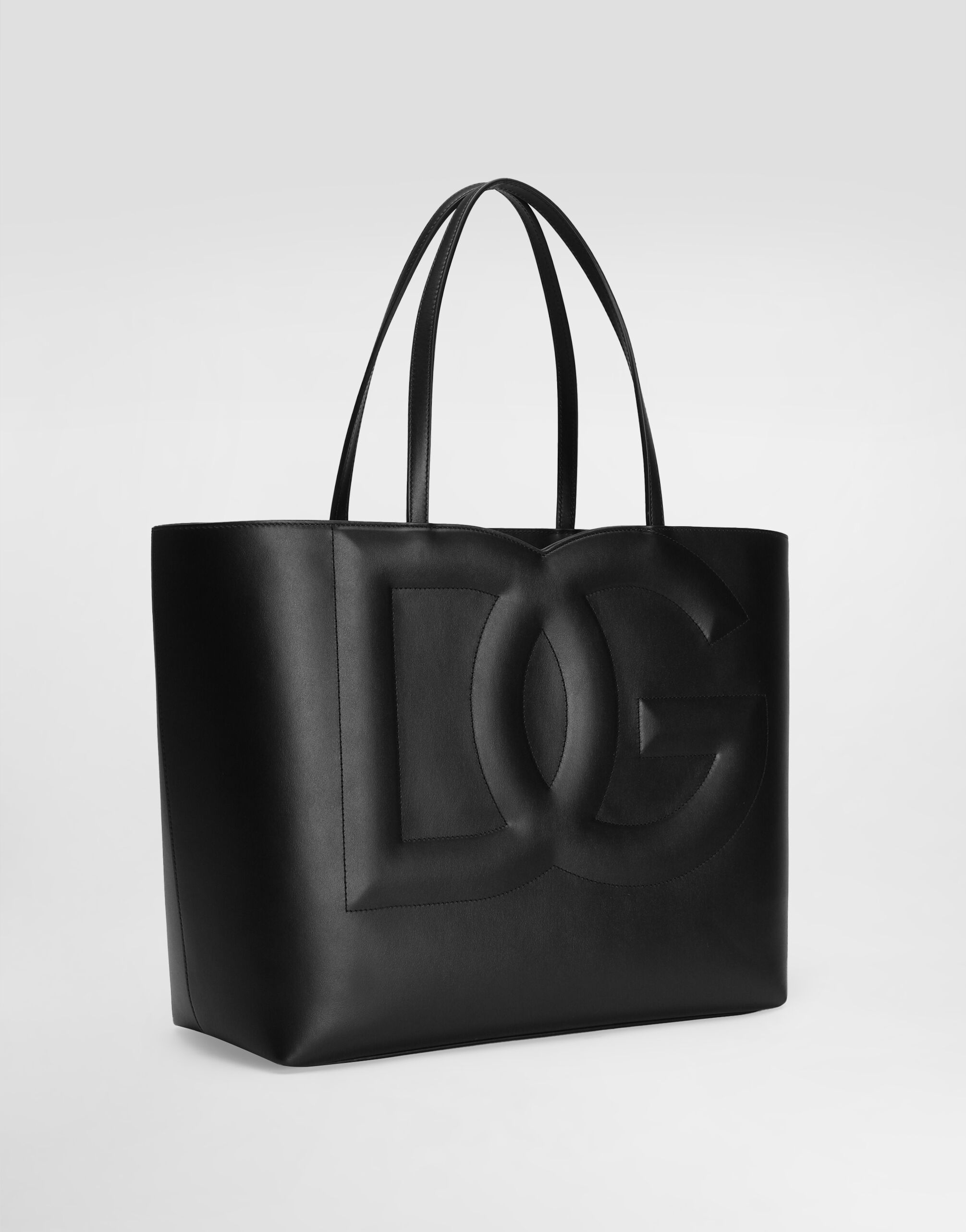 Medium calfskin DG Logo Bag shopper in Black for Women | Dolce&Gabbana® US