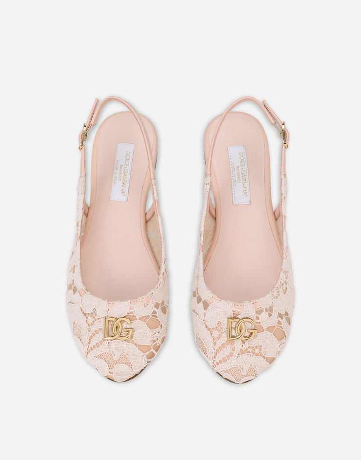 Dolce & Gabbana DG 徽标 Cordonetto 蕾丝后系带鞋 粉红 D11145AJ652