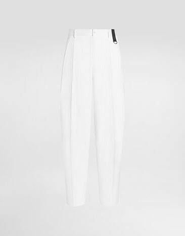 Dolce & Gabbana Pantalones en gabardina de algodón White GP10DTFUFJR