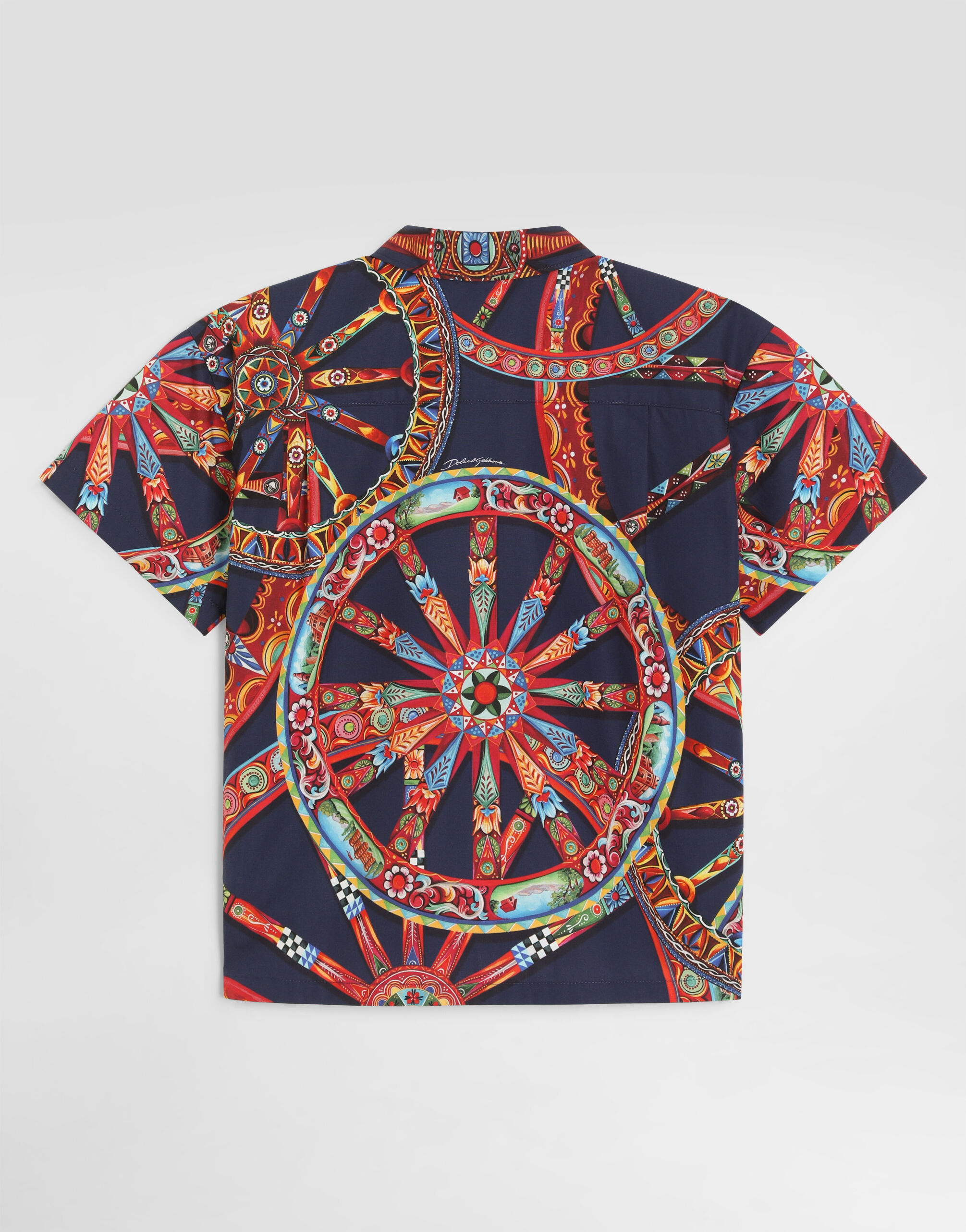 マルチカラーのボーイズ Carretto-print poplin shirt | Dolce&Gabbana®