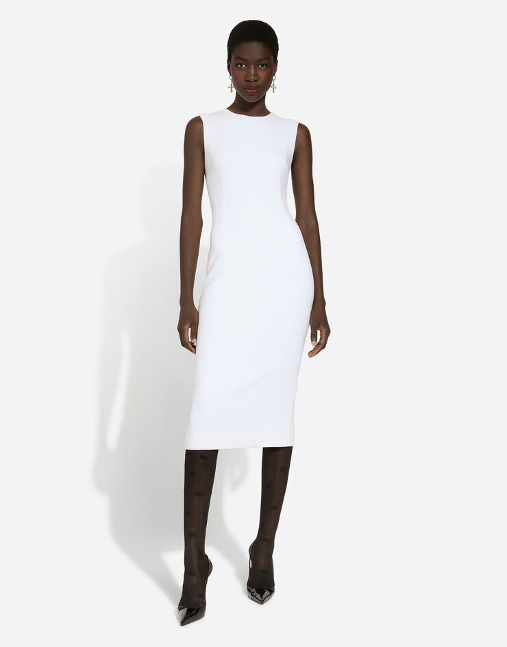 Dolce & Gabbana Schlauchkleid aus Wolle Weiss F6GASTGDCBV
