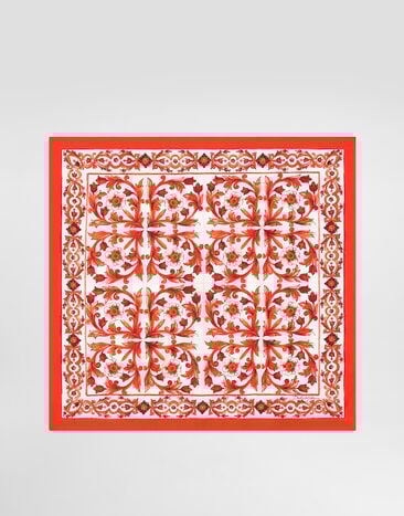 Dolce & Gabbana 70x70 majolica-print silk twill scarf Multicolor FN092RGDDU8