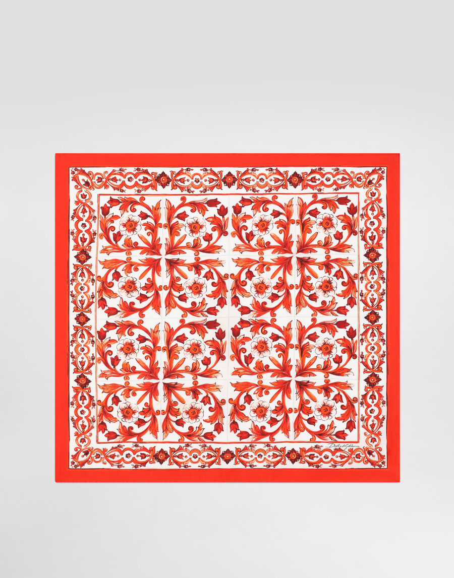 70x70 majolica-print silk twill scarf