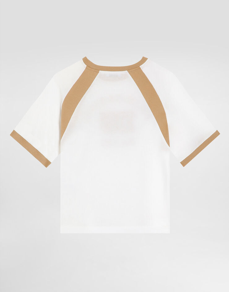Dolce & Gabbana Jersey t-shirt with print and embroidery White L4JTJMG7PRH