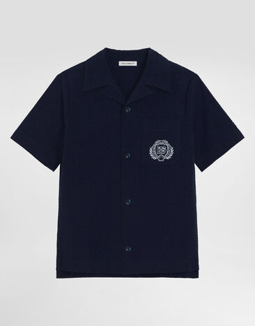Dolce & Gabbana Short-sleeved shirt in cotton Blue L44S44FR51F