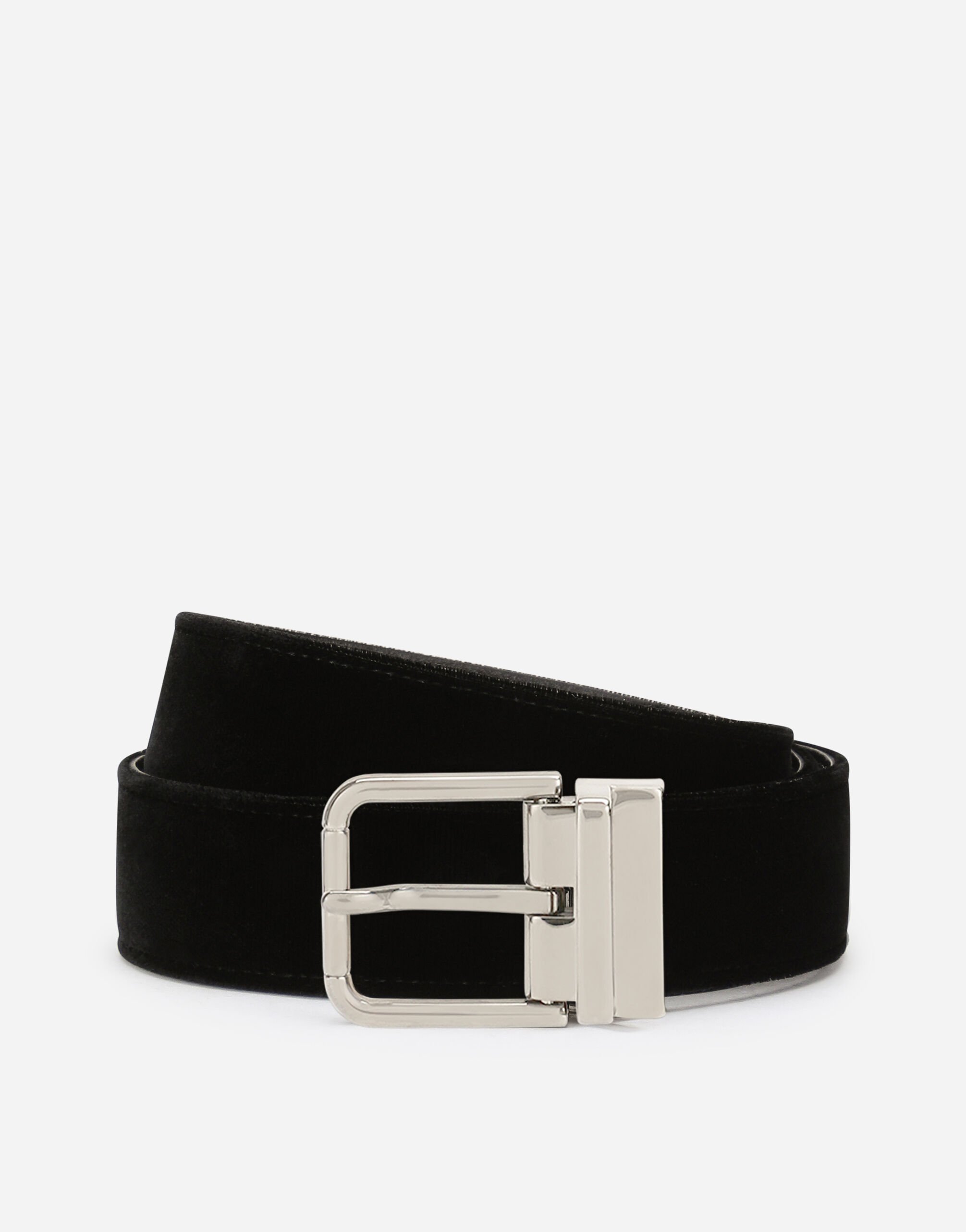 Dolce & Gabbana Cotton velvet belt Black BC4646AX622