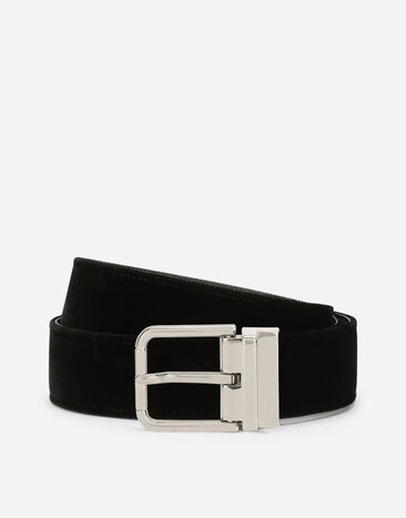 Dolce & Gabbana Cinturón de terciopelo de algodón Negro BC4216A6808
