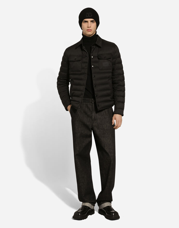 Dolce & Gabbana 衬衫领缎布衬垫外套 黑 G9BBWTFUS0D