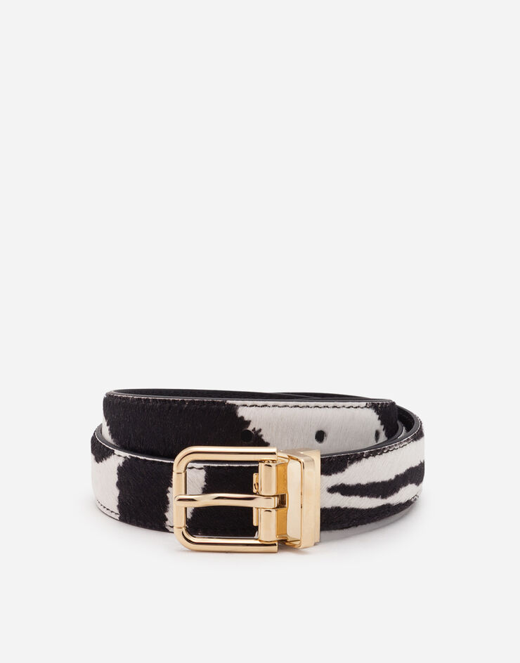 Dolce & Gabbana Zebra print belt in pony-style calfskin ANIMAL PRINT BE1351AW061