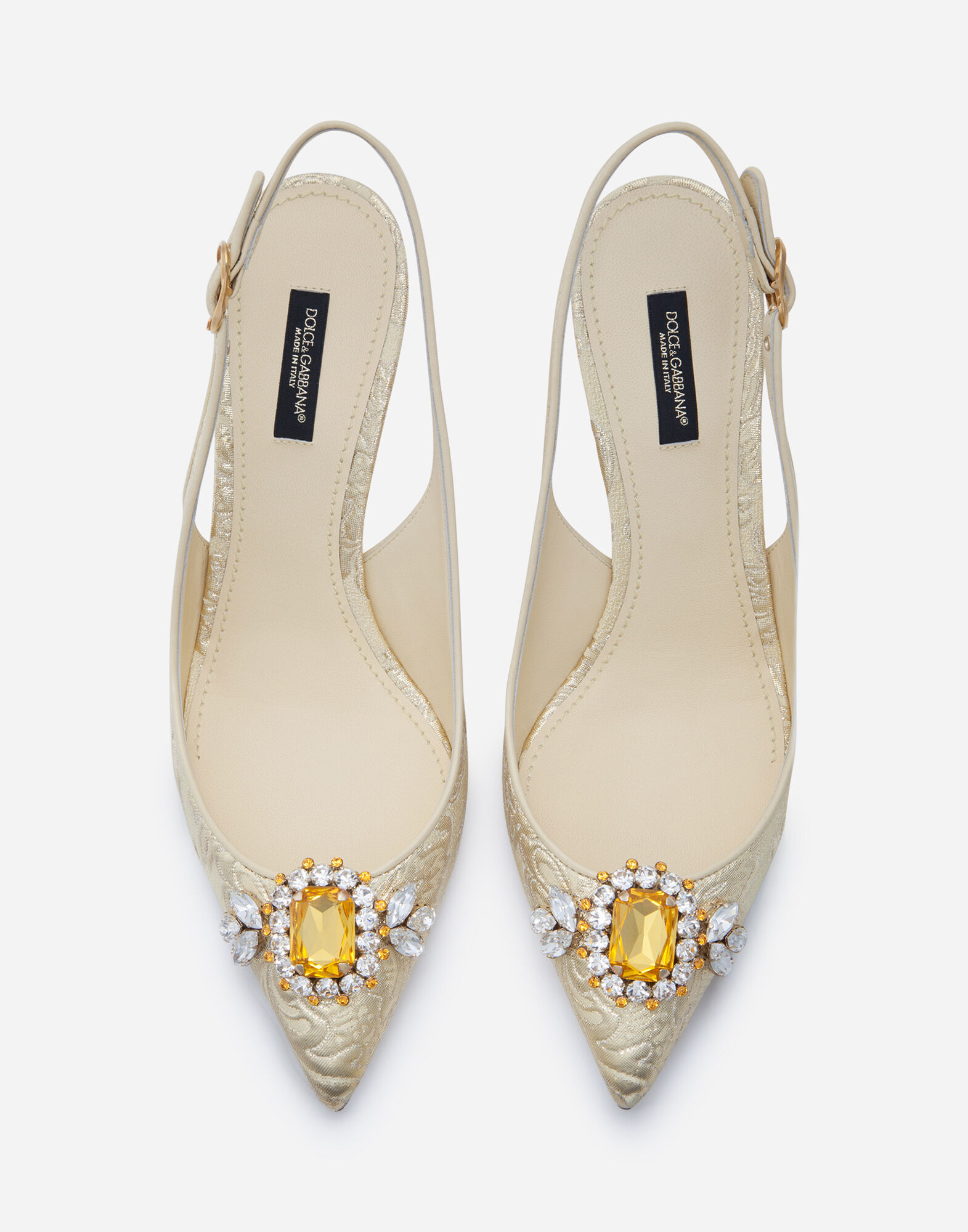 Dolce & Gabbana フローラル バックストラップ パンプス バックストラップパンプス フローラルブロケード ジュエリーエン