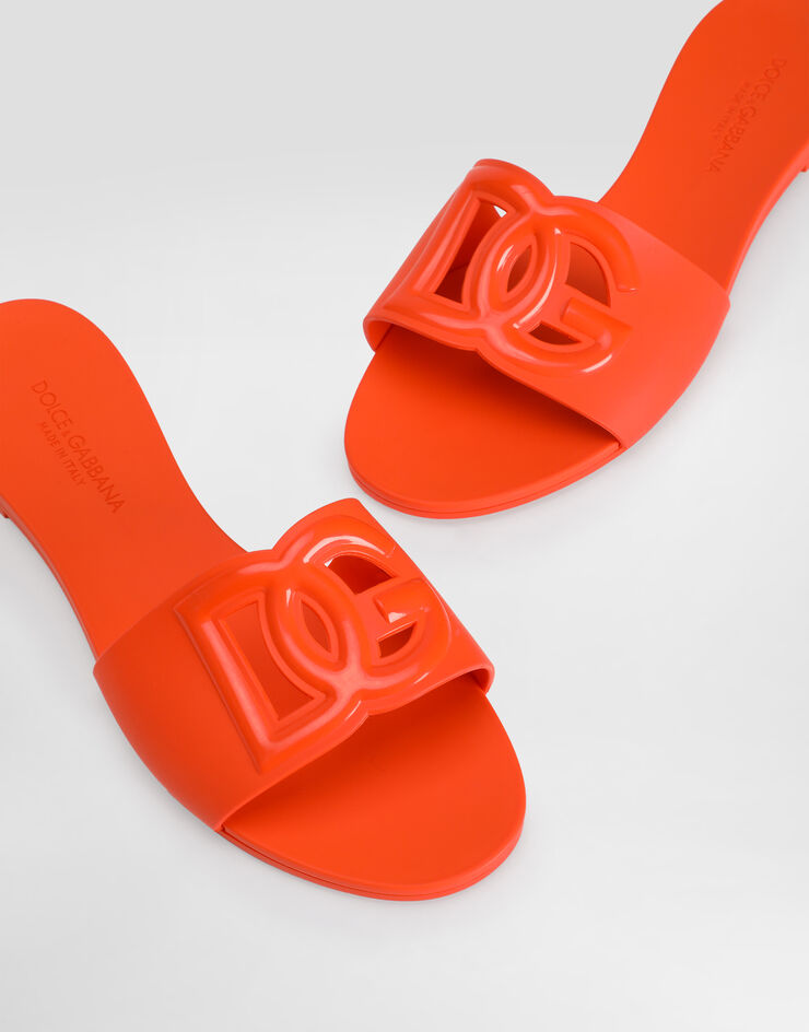 Dolce & Gabbana Beachwear slides in rubber Orange CW2215AN994