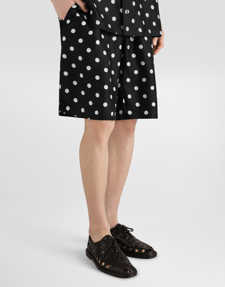 Dolce & Gabbana Polka dot-print silk twill bermuda shorts Multicolor GV37ATIS13M