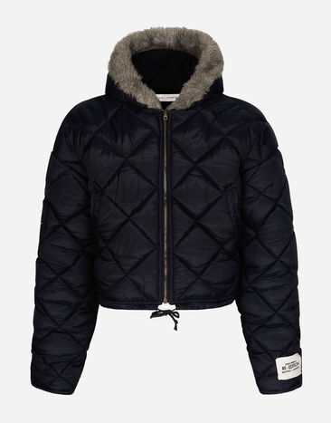 Dolce&Gabbana Quilted canvas jacket with hood Multicolor G2QU4TFRMD4