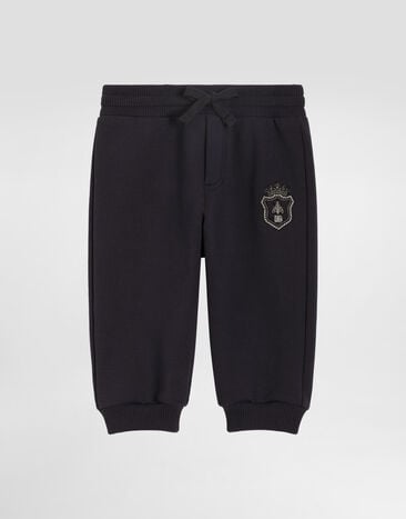 Dolce & Gabbana Fleece trousers with patch Blue L1JPIGG7PMH