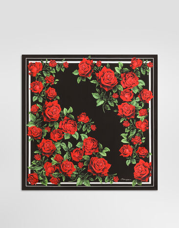 Dolce & Gabbana 90x90 rose-print silk twill scarf Print FN090RGDDW3