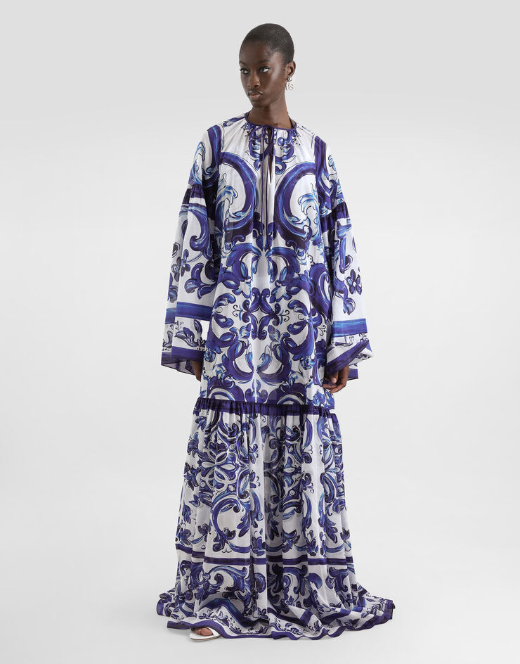 Dolce & Gabbana 马约利卡印花棉质连衣裙 版画 I6KH5WFI5NF