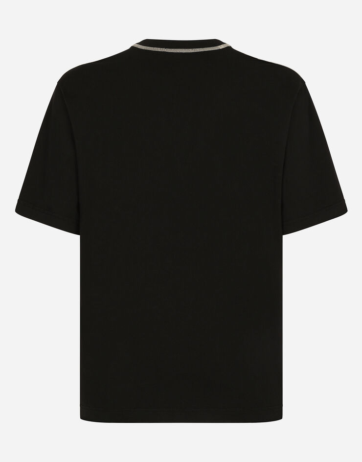 Dolce & Gabbana Cotton T-shirt with logo print Black G8PN9TG7NWY