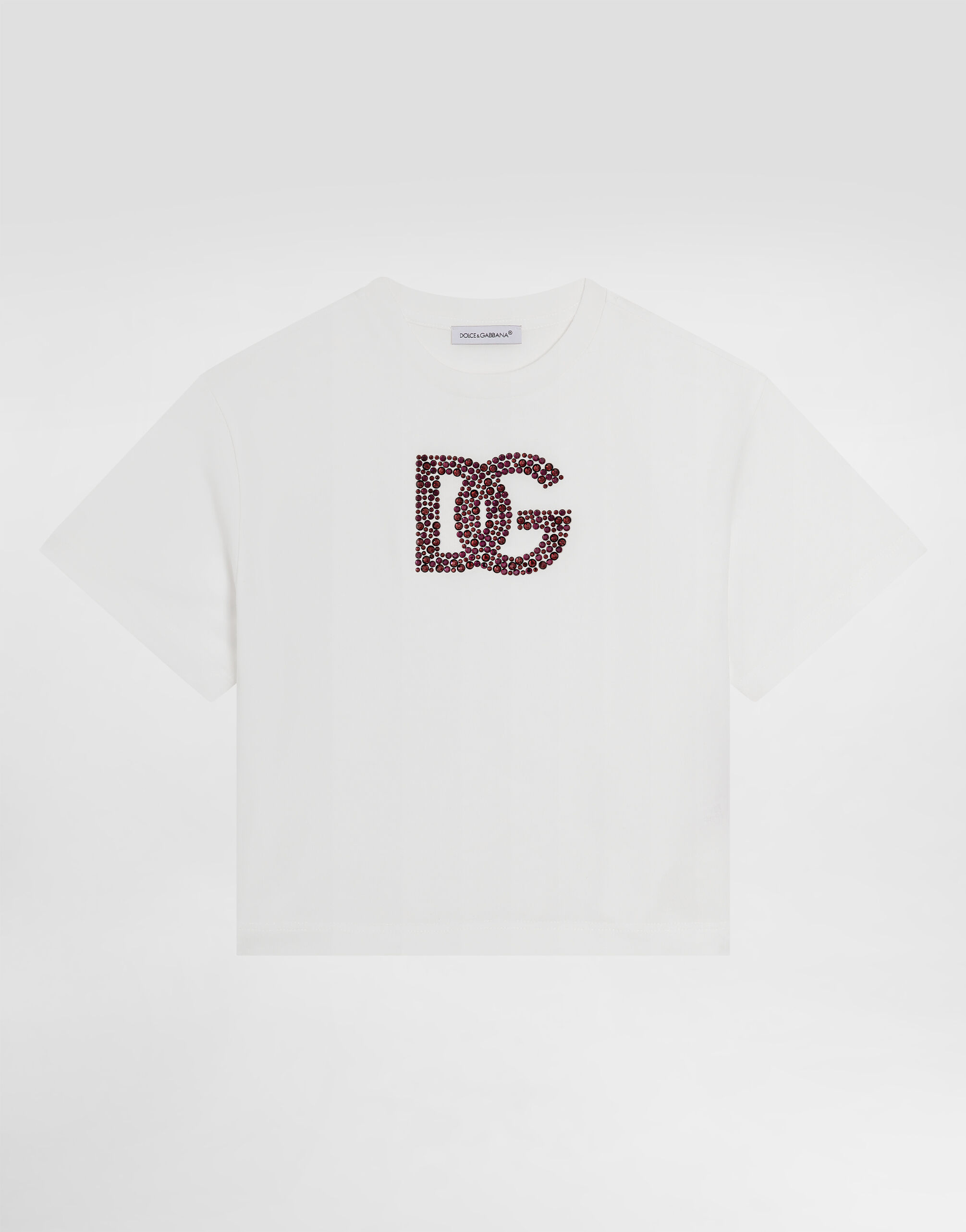 Whiteのウィメンズ Short-sleeved jersey t-shirt with dg logo