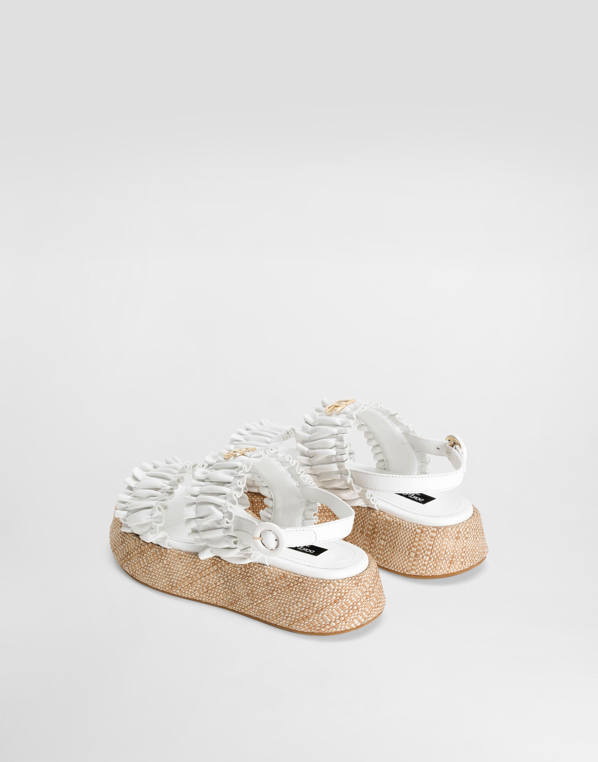 WeDGe sandals in nappa leather in White for Girls | Dolce&Gabbana®