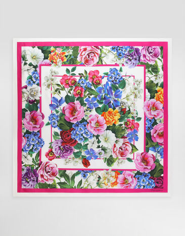 Dolce & Gabbana Floral-print silk twill foulard (90x90) Gold WNR4C5W1111