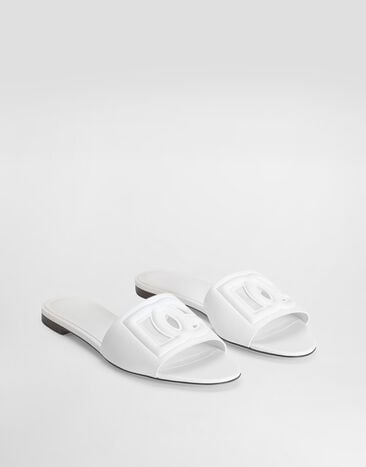 Dolce & Gabbana スライドサンダル カーフスキン DGロゴ ホワイト CQ0436AY329