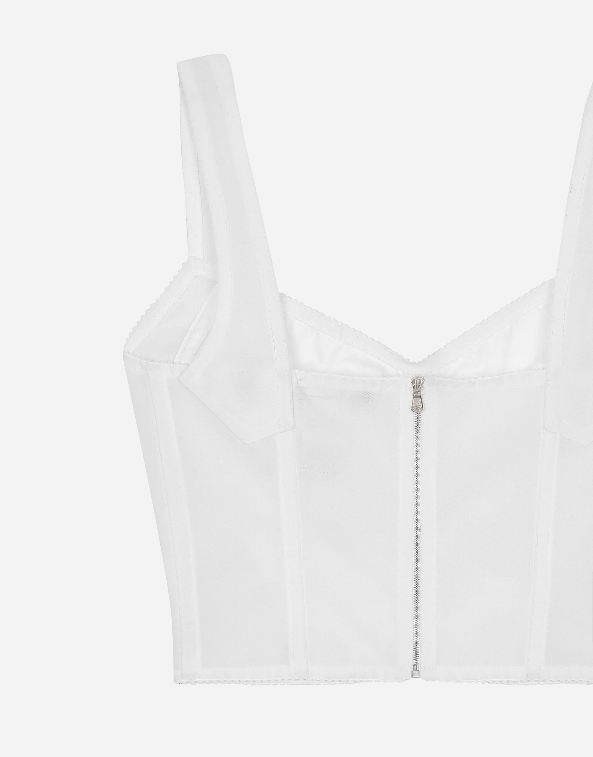 Shaper corset bustier in lace and jacquard in White for Women Dolce Gabbana