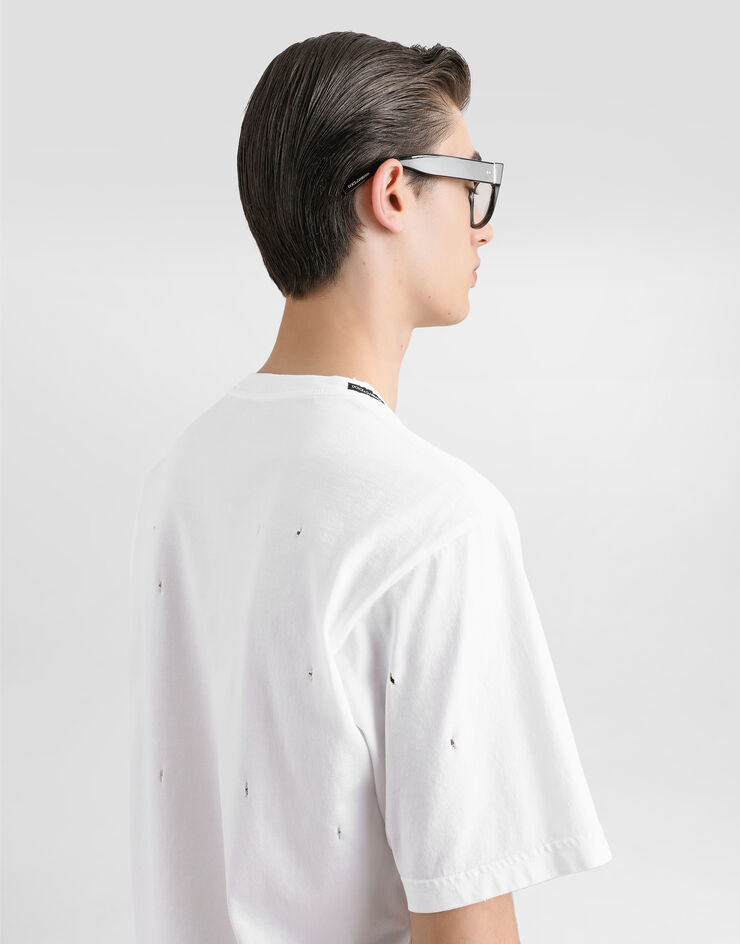Dolce & Gabbana Camiseta de algodón con estampado Vespa Blanco G8PN9TG7O4S