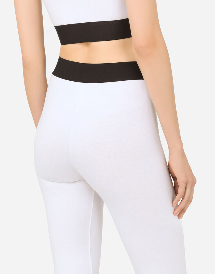 Dolce & Gabbana Jersey leggings with branded elastic White FTB5STFUEEY