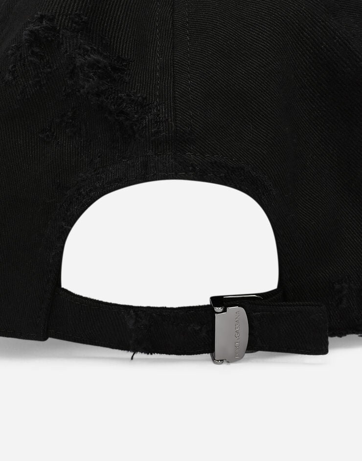 Dolce&Gabbana Gorra de béisbol en sarga de algodón Negro GH860AFU6X8