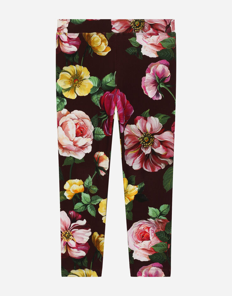 Dolce & Gabbana Interlock leggings with camellia print Imprima L5JPB7FSG8O