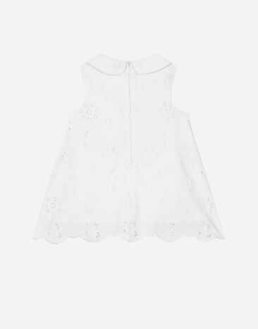 Dolce & Gabbana Vestido de popelina y encaje inglés Blanco L23DY1FL5D2