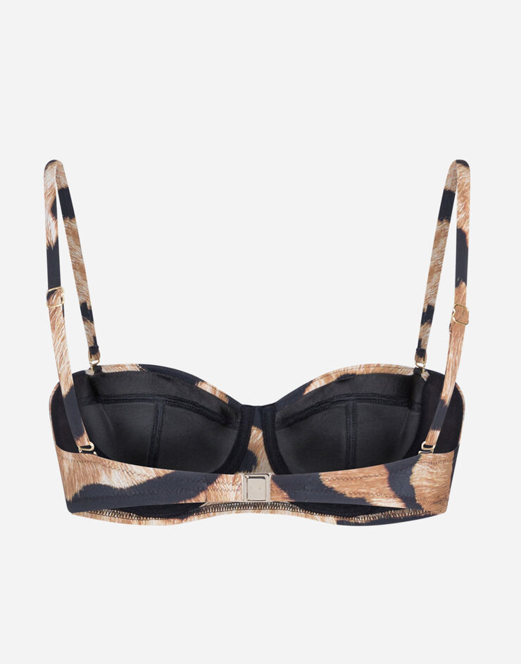 Dolce & Gabbana BIKINI TOP WITH BALCONY NECKLINE AND TIGER PRINT ESTAMPADO ANIMALIER O1A16JFSGTR