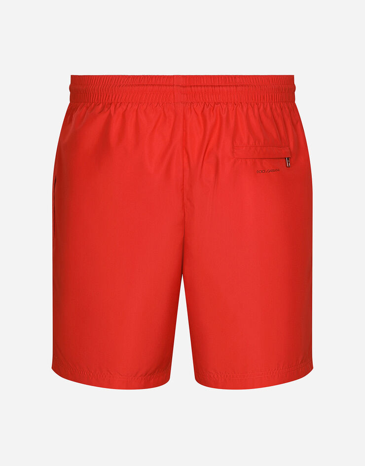 Dolce & Gabbana Bañador bóxer medio con estampado DGVIB3 y logotipo Bordeaux M4F25TFUSFW