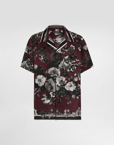 Dolce & Gabbana Peony ramage-print hawaii twill shirt Multicolor G5KS3THI10N