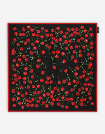 Dolce & Gabbana Cherry-print twill scarf (90x90) Print FN092RGDB7O