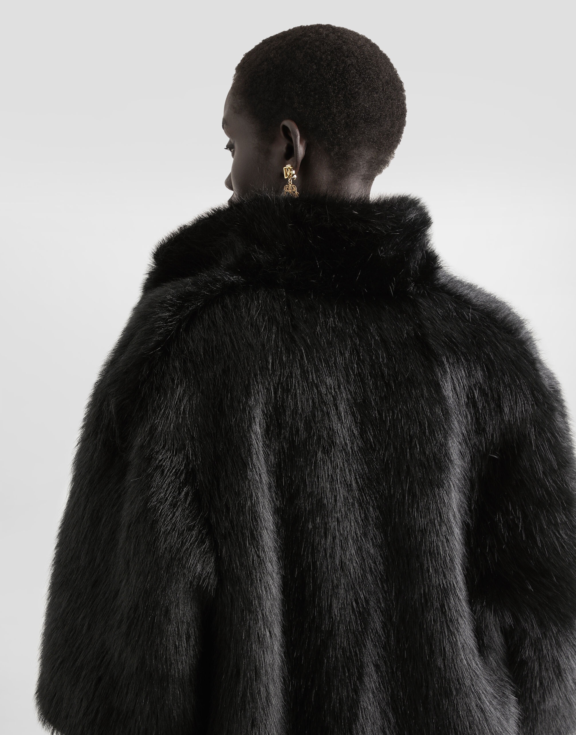 Blackのウィメンズ Faux fur jacket | Dolce&Gabbana®