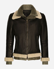Dolce & Gabbana Bullskin jacket with shearling details Black G9ZB4TFJSB6