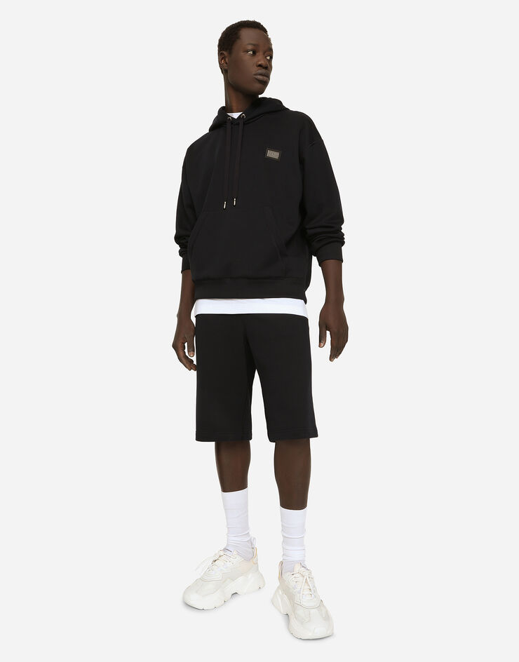 Dolce & Gabbana Bermuda de jogging en jersey avec plaquette à logo Bleu GVB7HTG7F2G