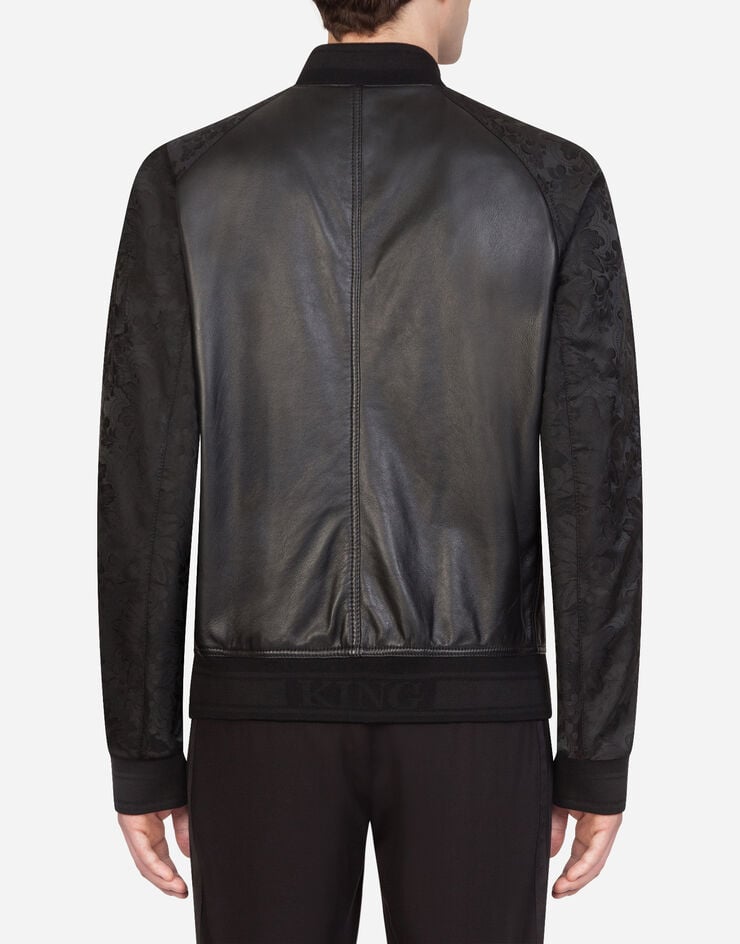 Dolce & Gabbana Leather jacket with logoed plaque BLACK G9PC2LGEM11