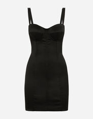 Dolce & Gabbana Satin corset minidress Black F6H0ZTFLRE1