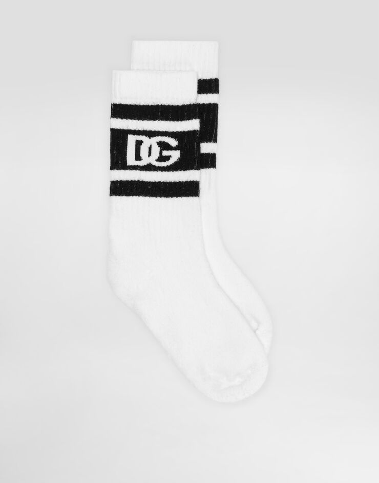 Dolce & Gabbana Stretch knit socks with DG logo Multicolor LBKAC5JBCAC