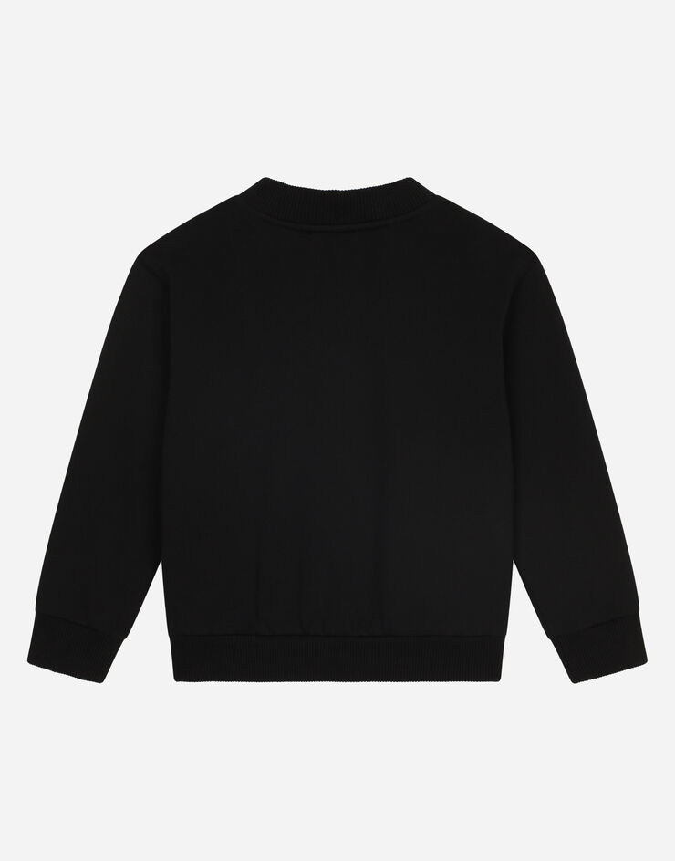 Dolce & Gabbana Sweat-shirt ras de cou en jersey avec broderie DG Milano Noir L4JWDOG7E5R