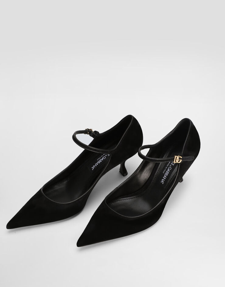 Dolce & Gabbana Pumps aus Velours- und Nappaleder Schwarz CD1964AQ134
