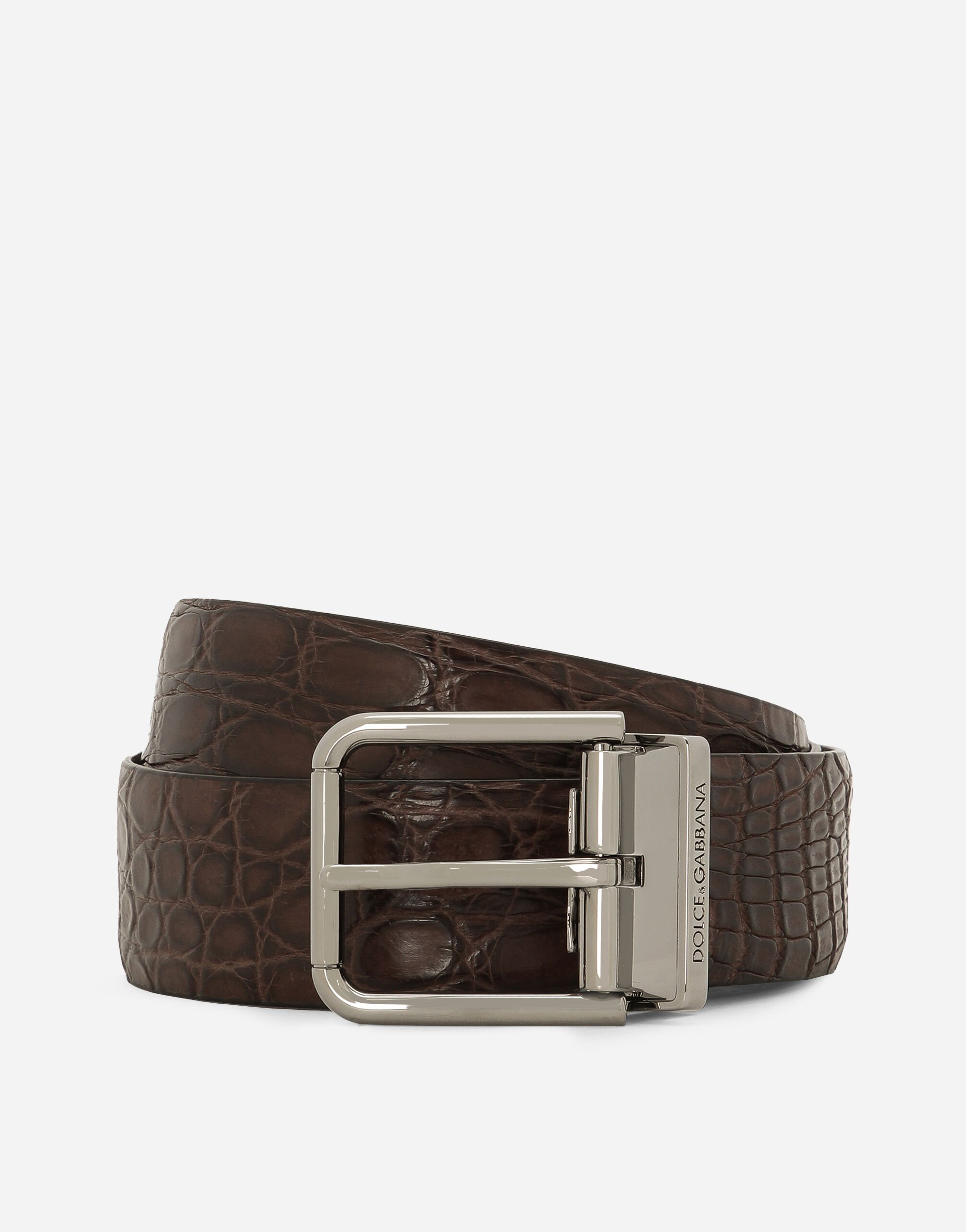 Dolce & Gabbana Crocodile nappa belt Brown GY008AGH869