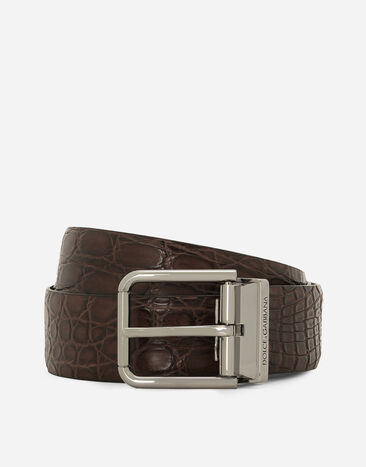 Dolce & Gabbana Cinturón en napa de cocodrilo Marrón BC4078A2107