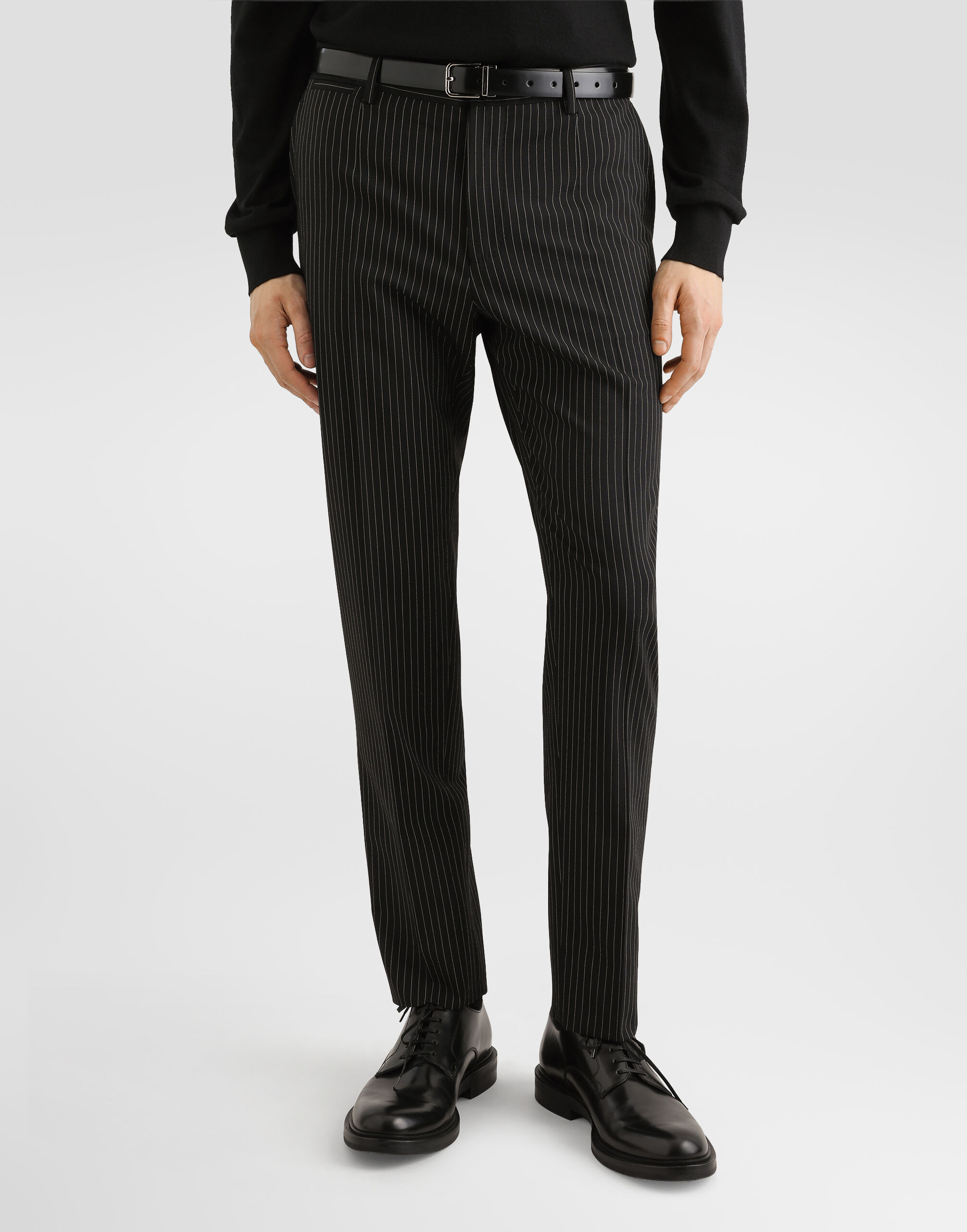 Wool pinstripe trousers in for Men | Dolce&Gabbana®
